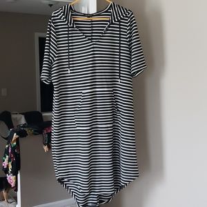 Black and white stripe dress